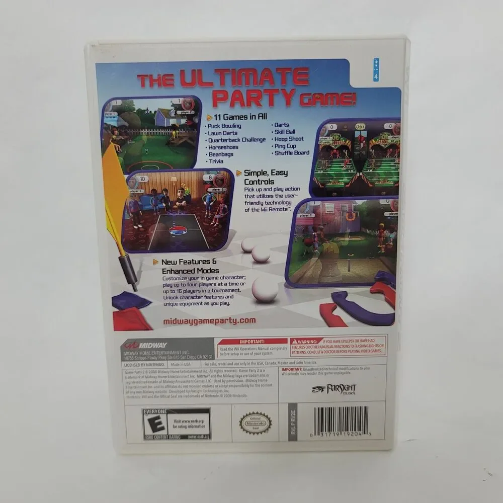 Game Party 2 (Nintendo Wii, 2008)‎ Complete With Manual